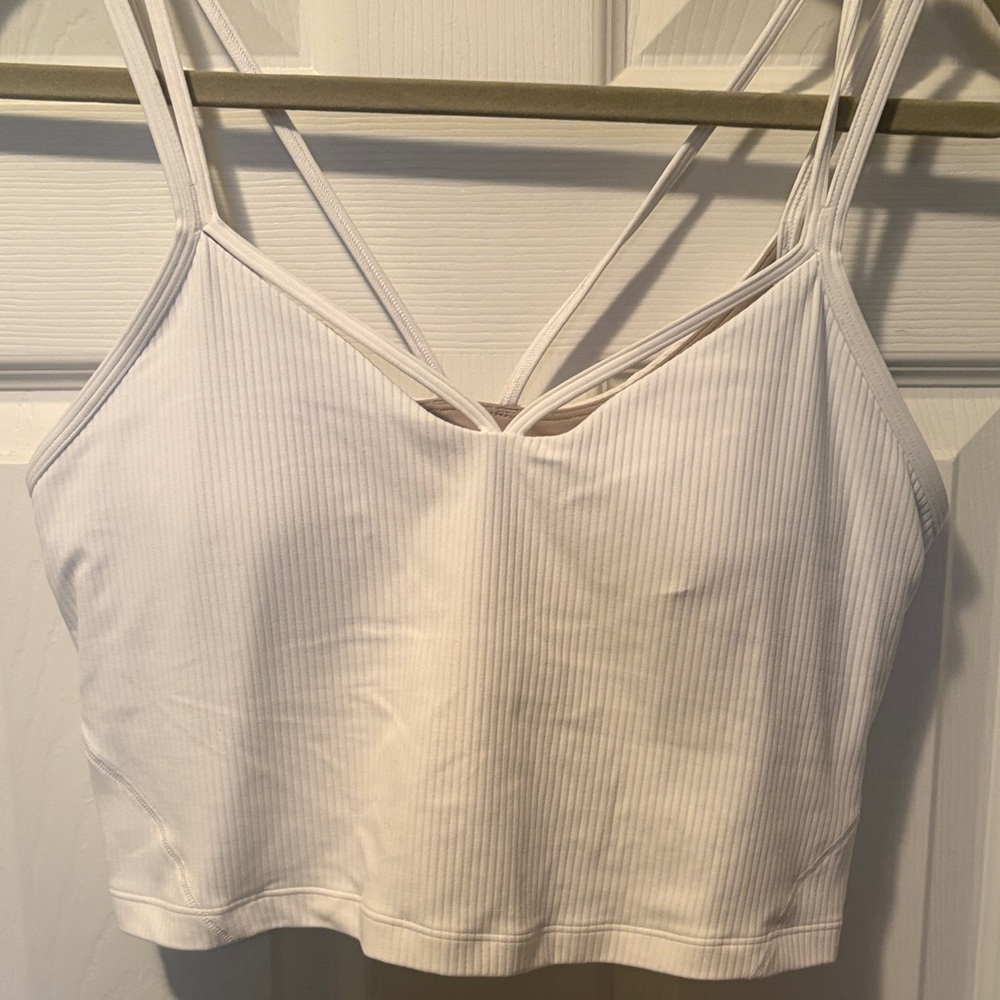 Lululemon white  Ribbed Strappy Cropped Tank Top